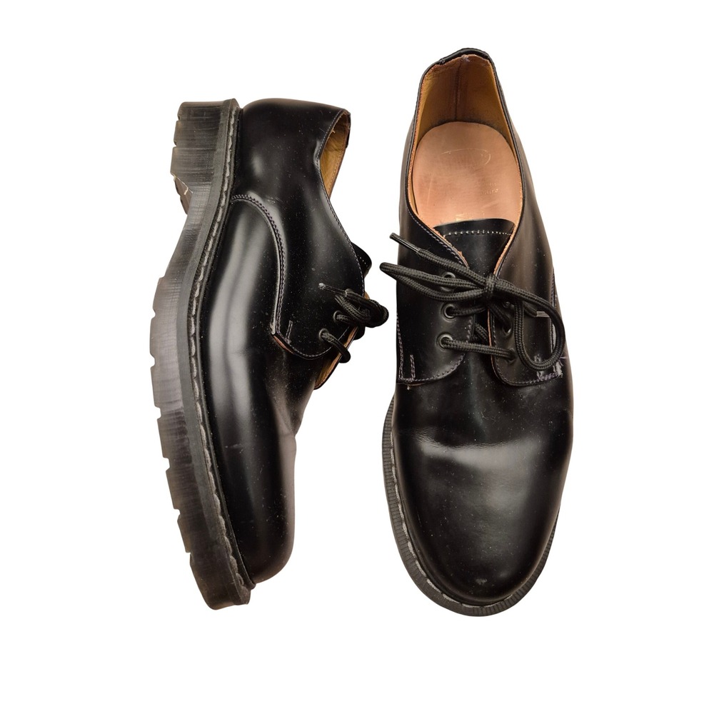 Solovair Smooth Leather Black Derby Shoes Mens Sz 10.5 UK / 11.5 US England